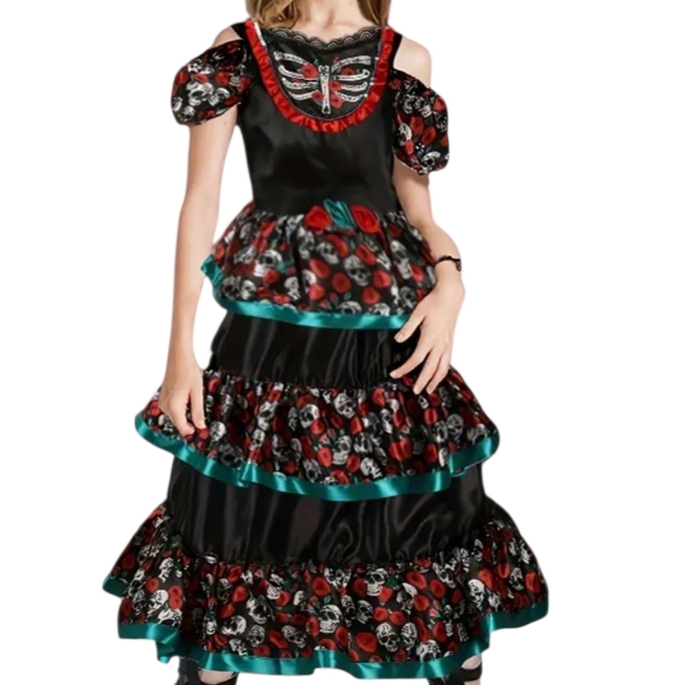 Dia De Los Muertos Day Of The Dead Costume/dress  M 7/8